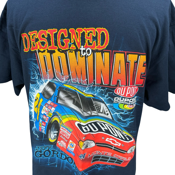 Vintage Chase Authentics Jeff Gordon NASCAR T-Shirt Blue Men’s Large 1999 New - Picture 2 of 12